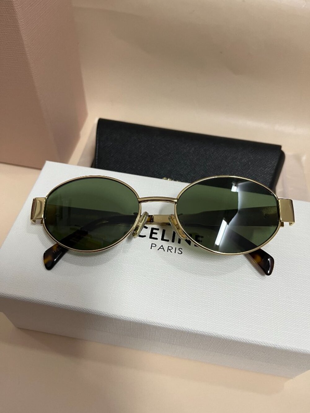 CELINE TRIOMPHE Sunglasses CL40235U 30N Gold Green